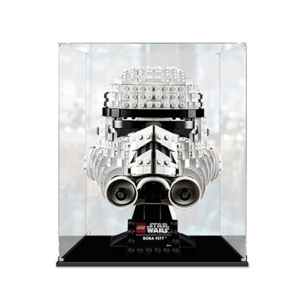 Picture of Acrylic Display Case for LEGO 75276 Star Wars Stormtrooper Helmet Figure Storage Box Dust Proof Glue Free