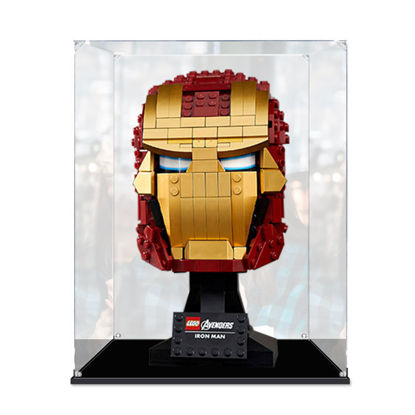 Picture of Acrylic Display Case for LEGO 76165 Marvel Super Heroes Iron Man Helmet Figure Storage Box Dust Proof Glue Free