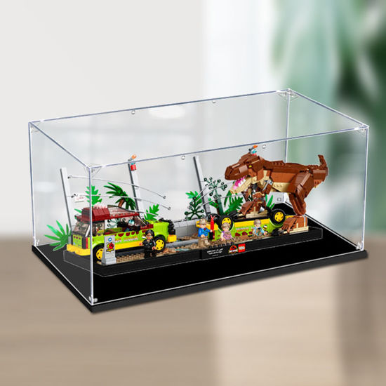 Picture of Acrylic Display Case for LEGO 76956 Jurassic World Jurassic Park T.rex Breakout Figure Storage Box Dust Proof Glue Free