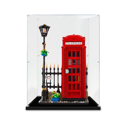 Picture of Acrylic Display Case for LEGO 21347 Icons Red London Telephone Box Figure Storage Box Dust Proof Glue Free