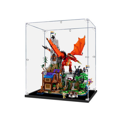 Picture of Acrylic Display Case for LEGO 21348 Ideas Dungeons & Dragons Red Dragon's Tale Figure Storage Box Dust Proof Glue Free