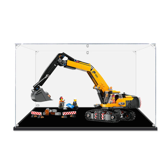 Picture of Acrylic Display Case for LEGO 60420 City Yellow Construction Excavator Figure Storage Box Dust Proof Glue Free