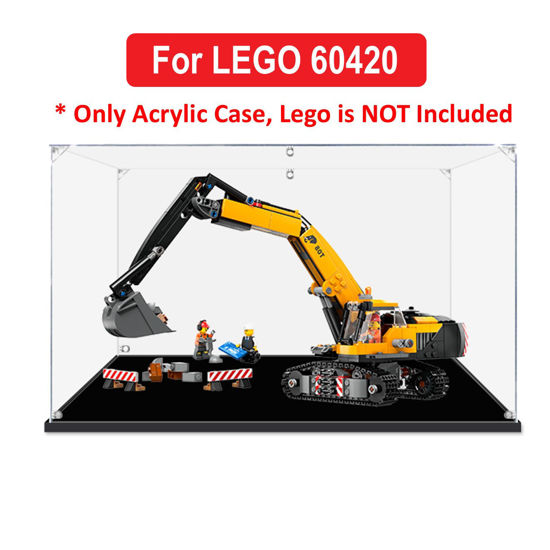 Picture of Acrylic Display Case for LEGO 60420 City Yellow Construction Excavator Figure Storage Box Dust Proof Glue Free