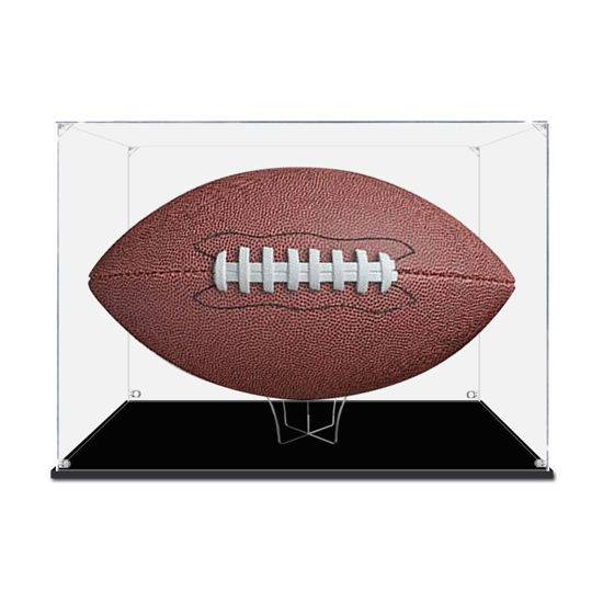 Picture of Acrylic Display Case for AFL Football Rugby Memorabilia with Holder Dust Proof Glue Free