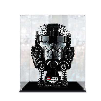 Picture of Acrylic Display Case for LEGO 75274 Star Wars TIE Fighter Pilot Helmet Figure Storage Box Dust Proof Glue Free