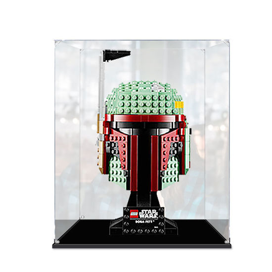 Picture of Acrylic Display Case for LEGO 75277 Star Wars Boba Fett Helmet Figure Storage Box Dust Proof Glue Free