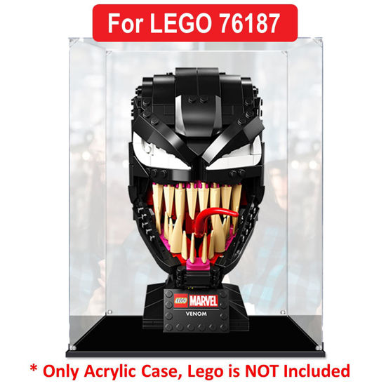 Picture of Acrylic Display Case for LEGO 76187 Marvel Super Heroes Venom Helmet Figure Storage Box Dust Proof Glue Free