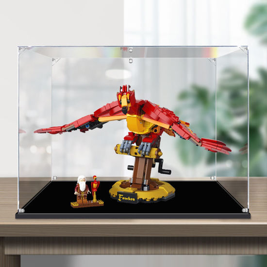 Picture of Acrylic Display Case for LEGO 76394 Harry Potter Fawkes Dumbledore's Phoenix Figure Storage Box Dust Proof Glue Free