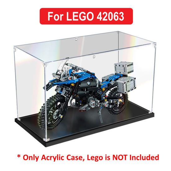 Picture of Acrylic Display Case for LEGO 42063 Technic BMW R 1200 GS Adventure Figure Storage Box Dust Proof Glue Free