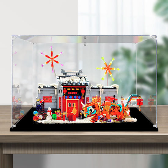 Picture of Acrylic Display Case for LEGO 80106 Chinese New Year Story of Nian Figure Storage Box Dust Proof Glue Free