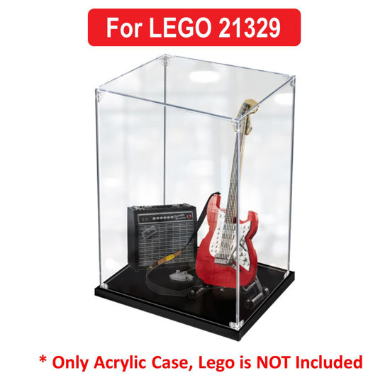 Picture of Acrylic Display Case for LEGO 21329 Ideas Fender Stratocaster Figure Storage Box Dust Proof Glue Free