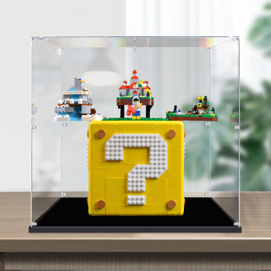 Picture of Acrylic Display Case for LEGO 71395 Super Mario 64 Question Mark Block Figure Storage Box Dust Proof Glue Free