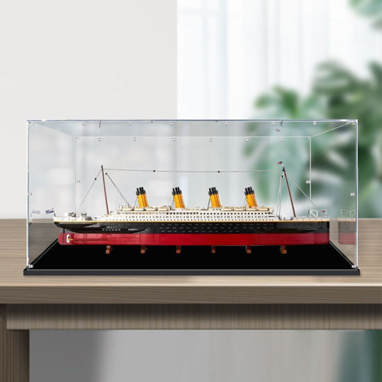 Picture of Acrylic Display Case for LEGO 10294 Creator Expert RMS Titanic Boat Figure Storage Box Dust Proof Glue Free