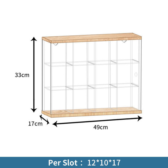 Picture of Acrylic Display Case for Funko Pop! Vinyl Stranger Things 4 Mike 3.75 Inch Compatible 12 Slots Wall Mount Dust Proof Glue Free