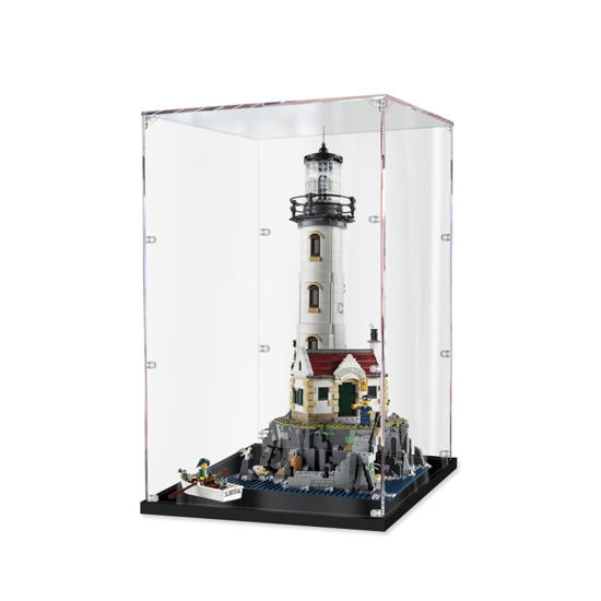 Picture of Acrylic Display Case for LEGO 21335 Ideas Motorised Lighthouse Figure Storage Box Dust Proof Glue Free