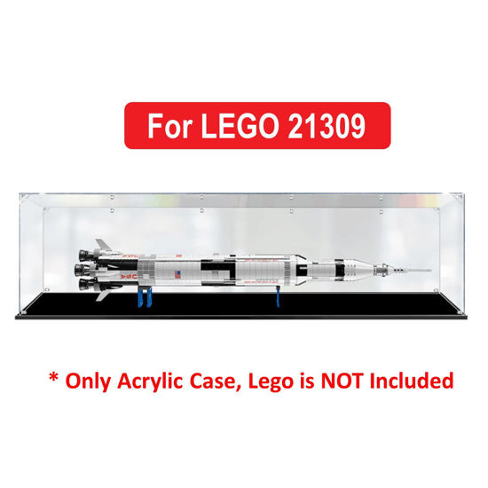 Picture of Acrylic Display Case for LEGO 21309 Star Wars NASA Apollo Saturn V Figure Storage Box Dust Proof Glue Free