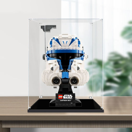 Picture of Acrylic Display Case for LEGO 75349 Star Wars Captain Rex Helmet Figure Storage Box Dust Proof Glue Free