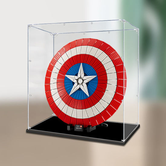 Picture of Acrylic Display Case for LEGO 76262 Marvel Super Heroes Captain America's Shield Figure Storage Box Dust Proof Glue Free
