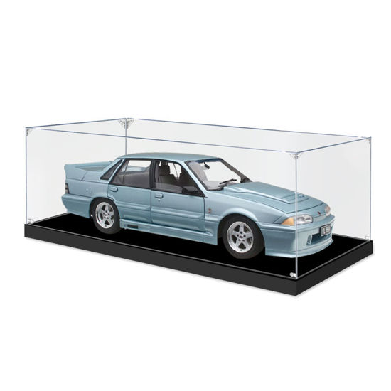 Picture of Acrylic Display Case for 1:18 CLASSIC CARLECTABLES HOLDEN VL COMMODORE GROUP A PANORAMA SILVER Diecast Car Model Figure Storage Dust Proof Glue Free