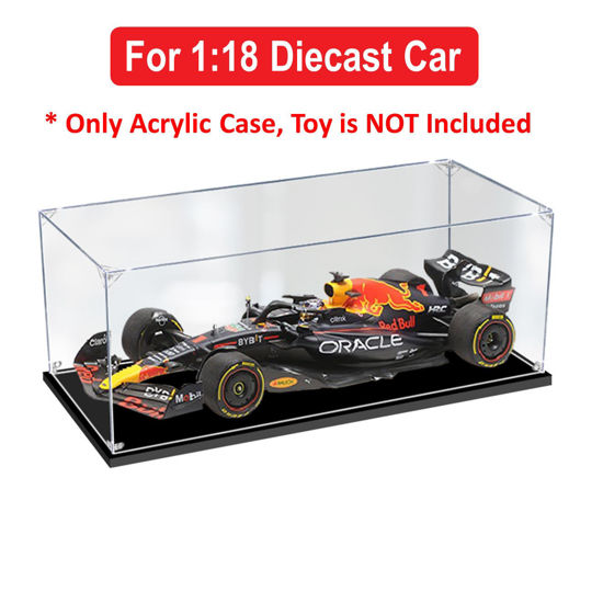 Picture of Acrylic Display Case for 1:18 MINICHAMPS F1 RED BULL RB18 WINNER 2022 MIAMI GP #1 VERSTAPPEN Diecast Car Model Figure Storage Box Dust Proof Glue Free