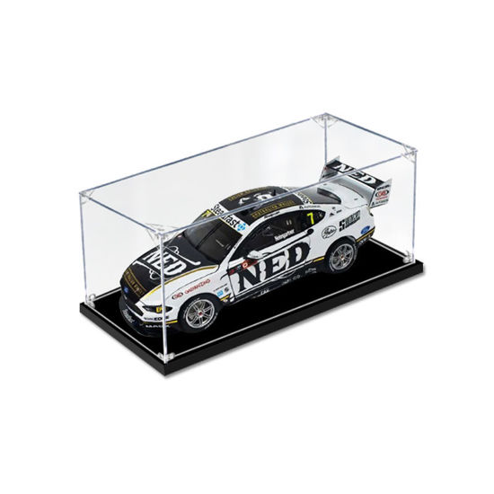 Picture of Acrylic Display Case for 1:18 BIANTE NED WHISKY FORD MUSTANG 2020 SYDNEY SUPERSPRINT #7 HEIMGARTNER Diecast Car Model Figure Storage Box Dust Proof Glue Free