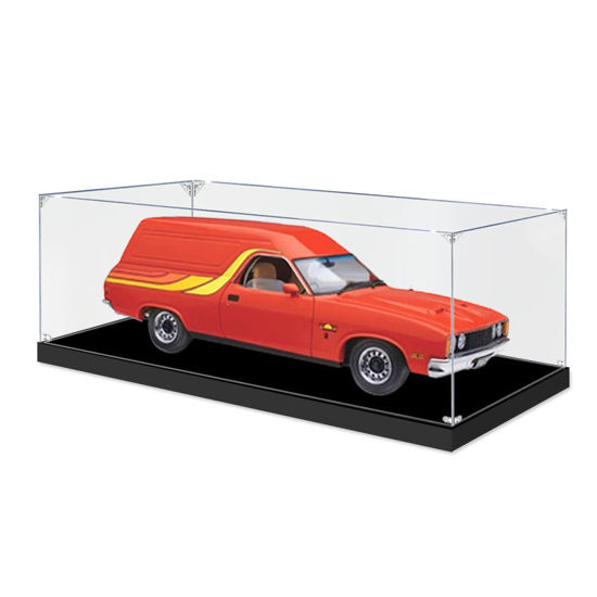 Picture of Acrylic Display Case for 1:18 CLASSIC CARLECTABLES FORD XC FALCON SUNDOWNER VAN RED FLAME Diecast Car Model Figure Storage Box Dust Proof Glue Free