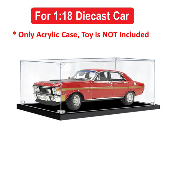 Picture of Acrylic Display Case for 1:18 CLASSIC CARLECTABLES FORD XW FALCON GT-HO PHASE II TRACK RED Diecast Car Model Figure Storage Box Dust Proof Glue Free