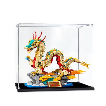 Picture of Acrylic Display Case for LEGO 80112 Chinese Luna New Year Auspicious Dragon Figure Storage Box Dust Proof Glue Free