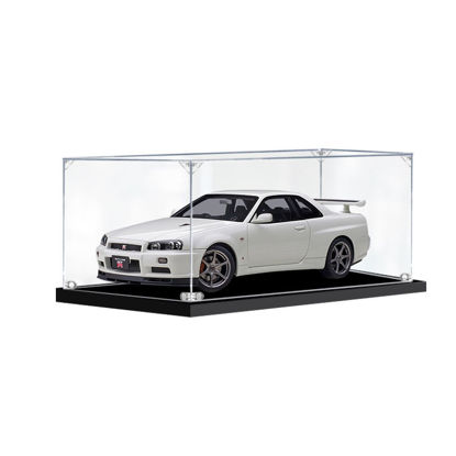 Picture of Acrylic Display Case for 1:18 AUTOART NISSAN SKYLINE GTR R34 V-SPEC II WHITE PEARL Diecast Car Model Figure Storage Box Dust Proof Glue Free