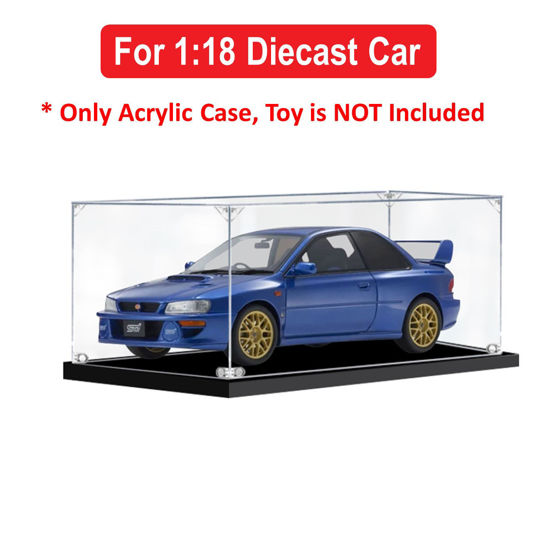 Picture of Acrylic Display Case for 1:18 KYOSHO SUBARU IMPREZA 22B STI SONIC BLUE Diecast Car Model Figure Storage Box Dust Proof Glue Free