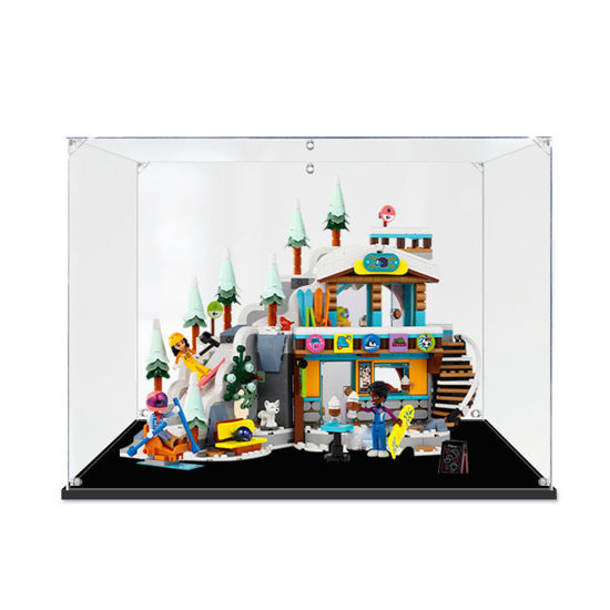 Picture of Acrylic Display Case for LEGO 41756 Friends Holiday Ski Slope and Cafe Figure Storage Box Dust Proof Glue Free