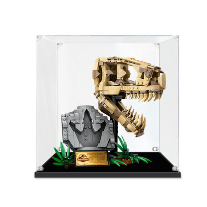 Picture of Acrylic Display Case for LEGO 76964 Jurassic World Dinosaur Fossils T.rex Skull Figure Storage Box Dust Proof Glue Free