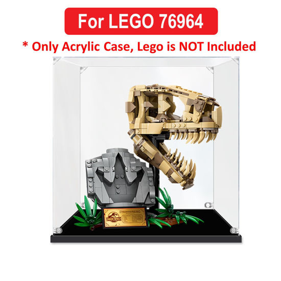 Picture of Acrylic Display Case for LEGO 76964 Jurassic World Dinosaur Fossils T.rex Skull Figure Storage Box Dust Proof Glue Free