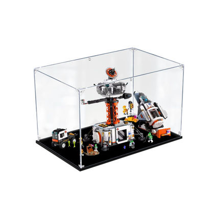 Picture of Acrylic Display Case for LEGO 60434 City Space Base and Rocket Launchpad Figure Storage Box Dust Proof Glue Free