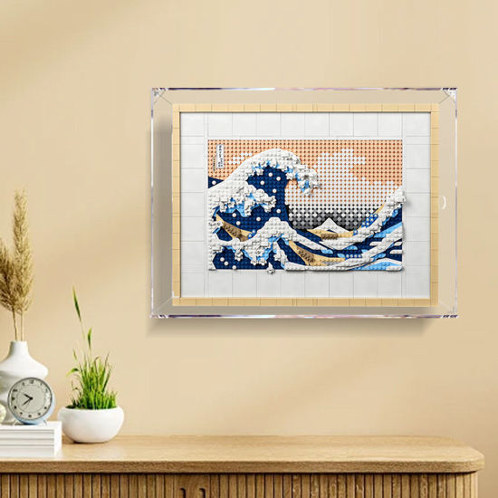 Picture of Acrylic Display Case for LEGO 31208 Art Hokusai The Great Wave Figure Storage Box Dust Proof Glue Free