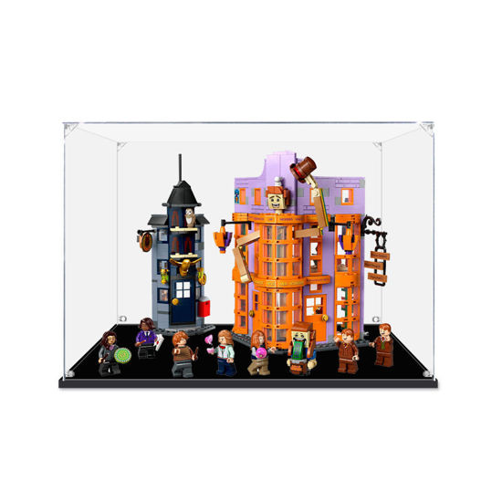 Picture of Acrylic Display Case for LEGO 76422 Harry Potter Diagon Alley Weasleys' Wizard Wheeze Figure Storage Box Dust Proof Glue Free