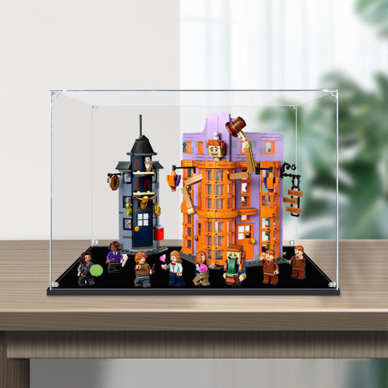 Picture of Acrylic Display Case for LEGO 76422 Harry Potter Diagon Alley Weasleys' Wizard Wheeze Figure Storage Box Dust Proof Glue Free