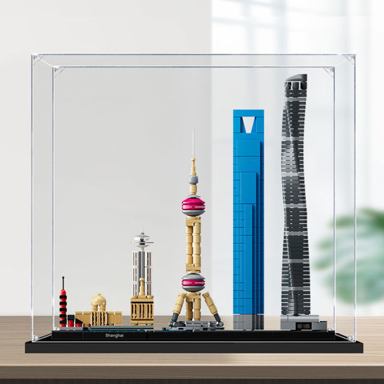 Picture of Acrylic Display Case for LEGO 21039 Architecture Shanghai Skyline Figure Storage Box Dust Proof Glue Free