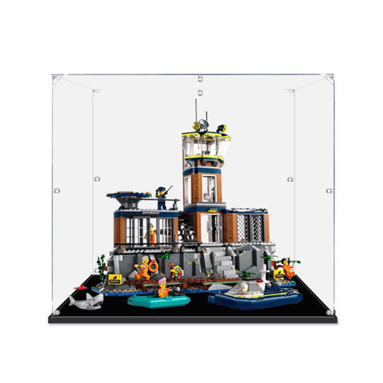 Picture of Acrylic Display Case for LEGO 60419 City Police Prison Island Figure Storage Box Dust Proof Glue Free