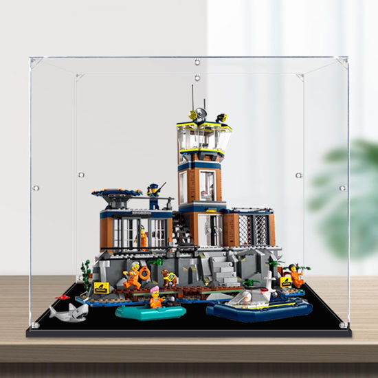 Picture of Acrylic Display Case for LEGO 60419 City Police Prison Island Figure Storage Box Dust Proof Glue Free