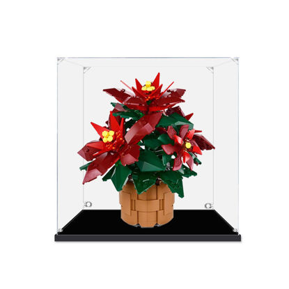 Picture of Acrylic Display Case for LEGO 10370 Icons Poinsettia Botanical Collection Figure Storage Box Dust Proof Glue Free