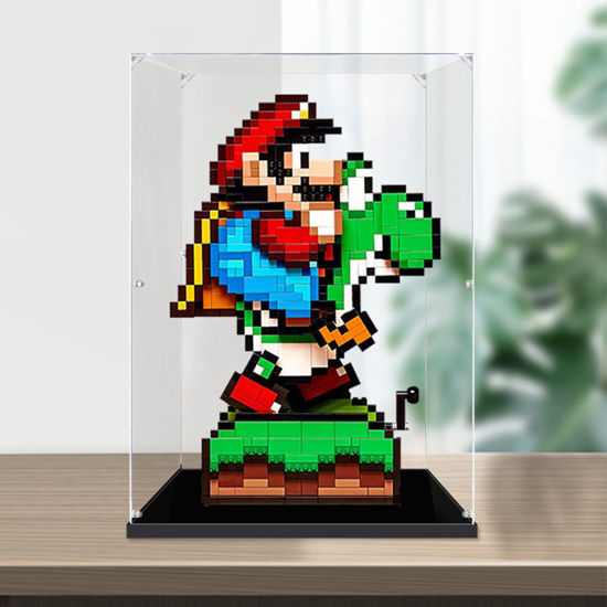 Picture of Acrylic Display Case for LEGO 71438 Super Mario World Mario & Yoshi Figure Storage Box Dust Proof Glue Free