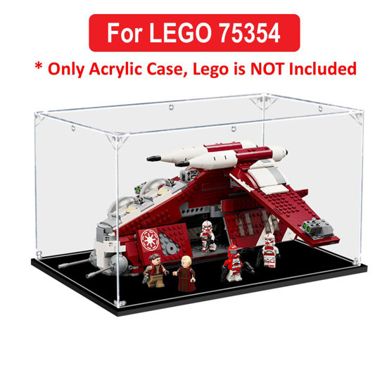 Picture of Acrylic Display Case for LEGO 75354 Star Wars Coruscant Guard Gunship Figure Storage Box Dust Proof Glue Free