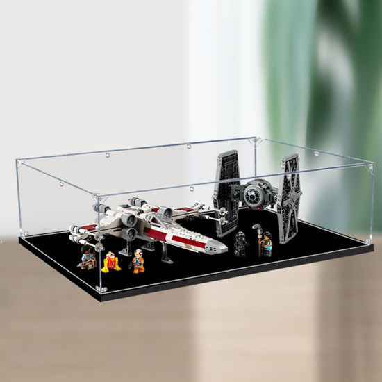 Picture of Acrylic Display Case for LEGO 75393 Star Wars TIE Fighter & X-Wing Mash-up Figure Storage Box Dust Proof Glue Free