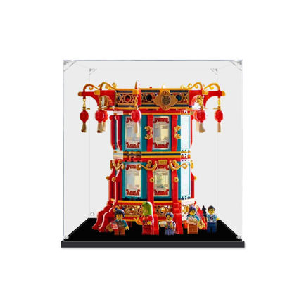 Picture of Acrylic Display Case for LEGO 80116 Spring Festival Trotting Lantern Figure Storage Box Dust Proof Glue Free