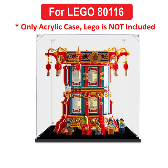 Picture of Acrylic Display Case for LEGO 80116 Spring Festival Trotting Lantern Figure Storage Box Dust Proof Glue Free