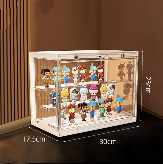 Picture of 8 X Display Case for LEGO Minifigure Pop Mart Funko Mystery Minis Minecraft with LED Lights