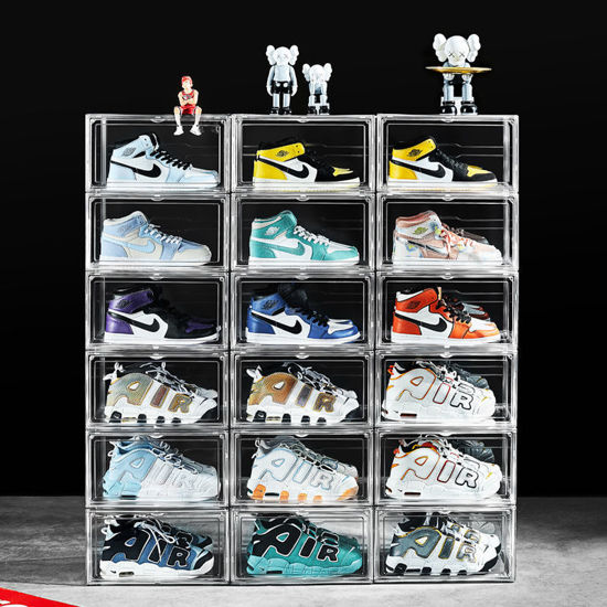 Picture of 5 X Premium Sneaker Acrylic Display Shoe Box Storage Case Clear  Stackable