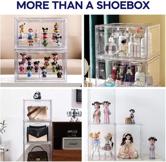 Picture of 5X Premium Sneaker Acrylic Display Shoe Box Storage Case Side Open Clear  Stackable