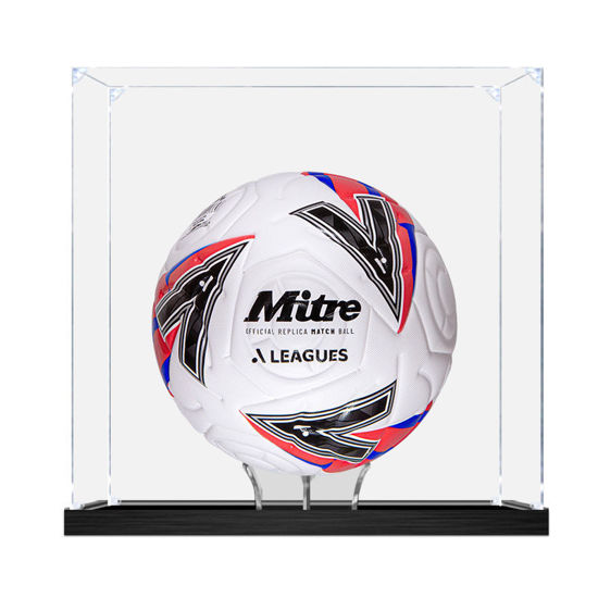 Picture of Acrylic Display Case for A-League Soccer Ball Memorabilia with Holder Dust Proof Glue Free